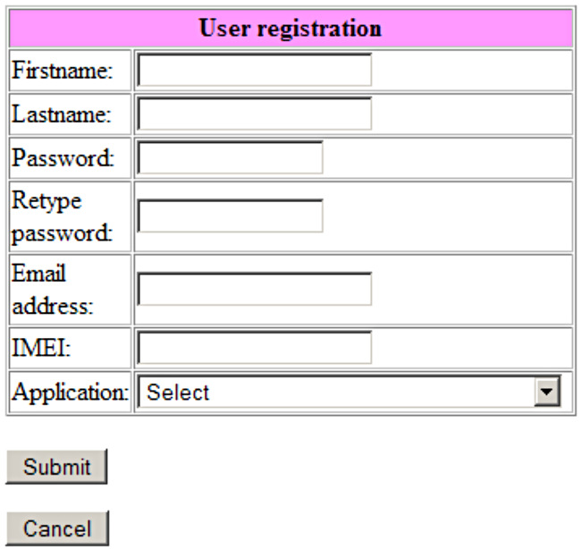 Registrering på Internet Gå till adressen https://www.genimap.cm/mbilelicens e/v1/mbilelicense. 1. Klicka på Register. 2. Mata in dina uppgifter i registreringsfrmulärets fält. 3. Klicka på Submit.