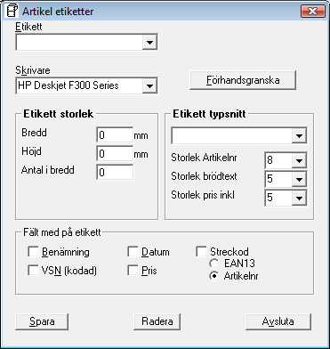 Samma artikelnummerartiklar kan förekomma fler än 1 gång i artikelregistret men bara en gång på samma prefix.