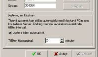 4. Underhåll System Om Du högerklickar på det system Du ser i fönstret och därefter väljer Egenskaper får Du fram denna ruta.! I denna ruta kan Du klicka på Axnet status för att göra ett nättest.