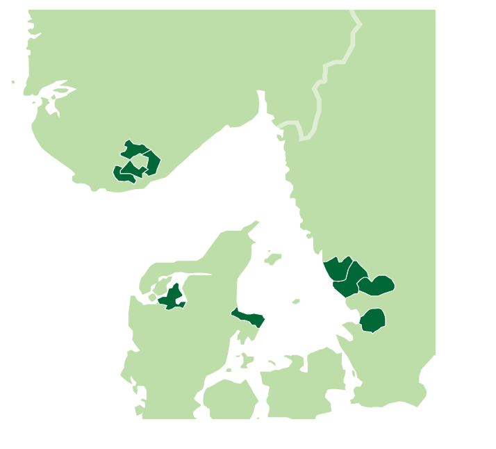 Sverige: Falkenbergs kommun, Hylte kommun, Laholms kommun, Varbergs kommun, Högskolan i