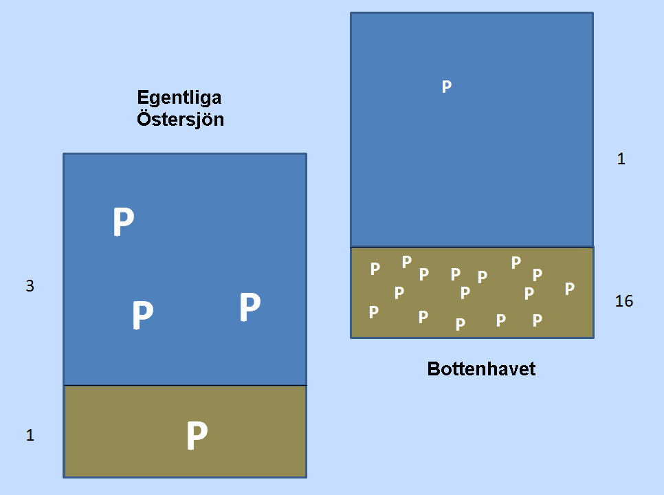 mellan vatten och sediment i Egentliga Östersjön och Bottenhavet.