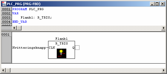 Tryck på F2 för att välja funktion på blocket. I fönstret Input Assistant väljer man Standard Function Blocks till vänster och öppnar Trigger i det högra fältet.