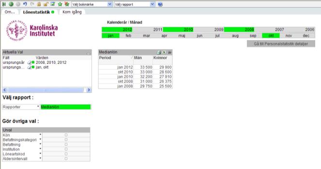 Medianlön I rapporten Medianlön är det tillåtet att välja flera perioder