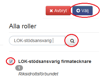 Om det inte står något namn vid respektive roll och om texten är röd är de inte tillsatta.