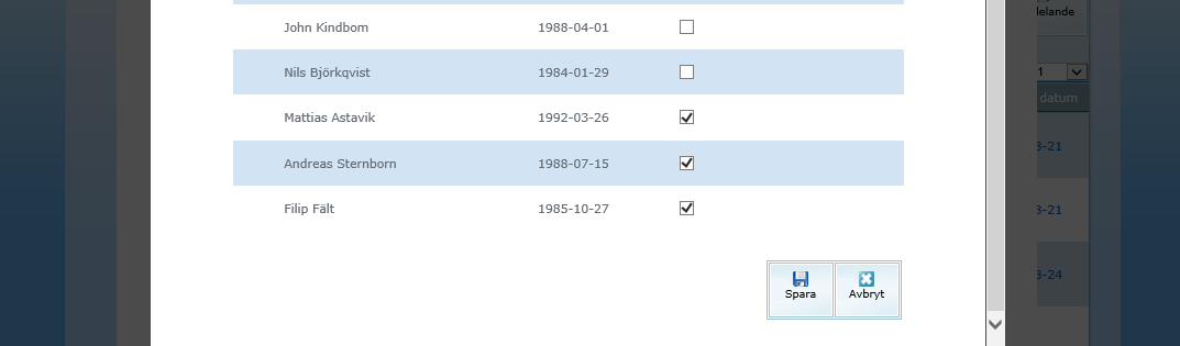 Lägg till person(er) från annan grupp KLICKA PÅ LÄGG TILL PERSON(ER) FRÅN ANNAN GRUPP.