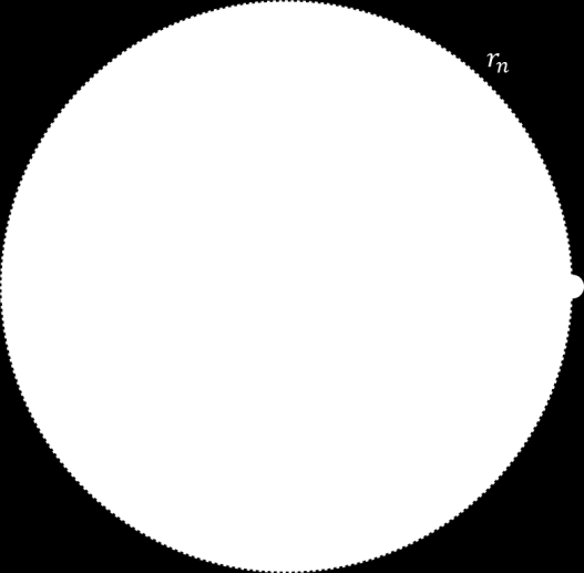 Figur 4-5. Principskiss över radiella indelningar i den lokala processen. Temperaturen i skiktet innanför respektive beräkningspunkt har antagits ha samma temperatur som beräkningspunkten.