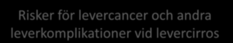 Risker för levercancer och andra leverkomplikationer vid levercirros Vanligaste dödsorsak Risker för