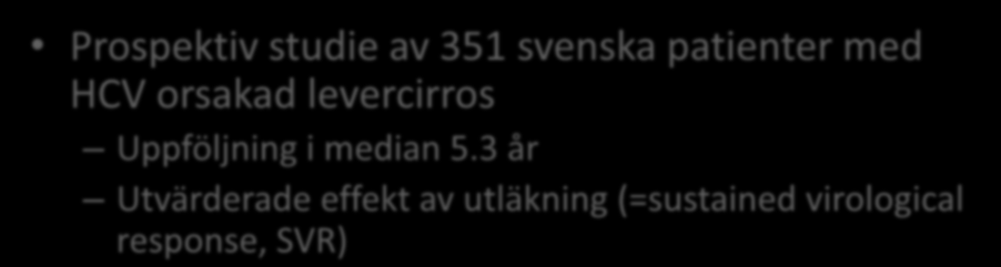 Prospektiv studie av 351 svenska patienter med HCV orsakad levercirros Uppföljning i median 5.