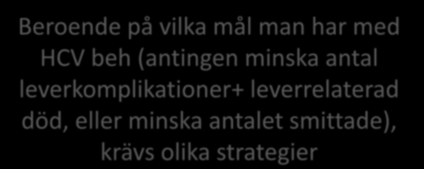 Beroende på vilka mål man har med HCV beh (antingen minska antal