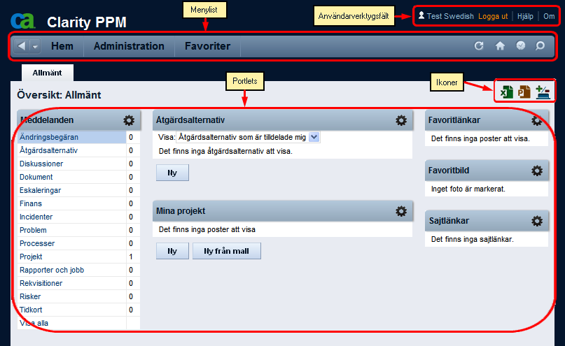 Kapitel 1: Introduktion till Grundläggande funktioner - Användarhandbok Det här avsnittet innehåller följande ämnen: Snabbguide för CA Clarity PPM (på sidan 9) Snabbguide för CA Clarity PPM Denna