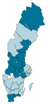 Figur: Unga som varken arbetat eller studerat under tre års tid, per län, andel av befolkningen 16-29 år Figur: Unga som varken arbetat eller studerat under tre års tid, per kommun, andel av