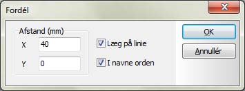 Låt bli att använda tid för att placera dem exakt i ritningen När alla fyra motorerna är placerade i projektet, markerar du dem med musen, högerklickar i dialogboxen väljer du Fördela.