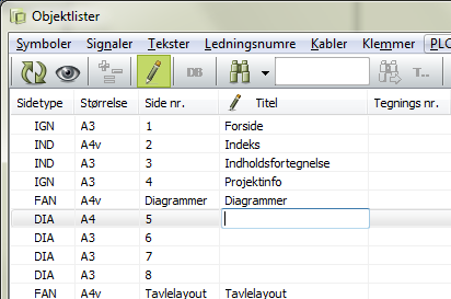 LISTOR I PROJEKTET Start-mallen, innehåller sidor med de olika listor, som skall vara med i ett projekt.