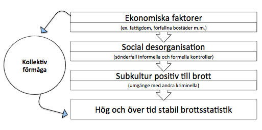 hitta en integrerad teoretisk teori avseende social desorganisation och dess koppling till brott och gäng.