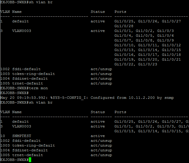 Observera Vid ett test med ett VLAN-namn som slutar på en siffra så fungerade inte programmet att köra, osäkert om detta är en känd bugg eller om det inte ska gå.