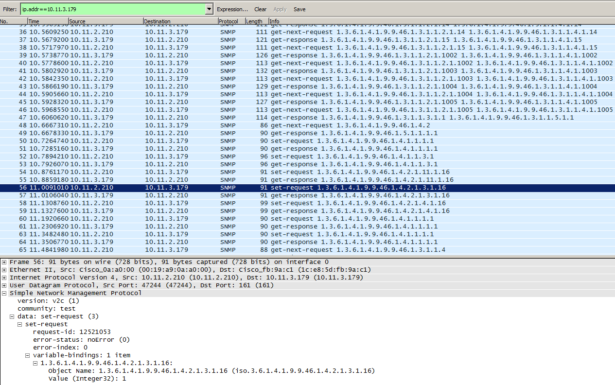 4.5.8 Resultat från Wireshark Wireshark har används för att ta reda på hur Ansible skickar sin trafik till sin destination.