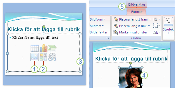 Du kanske vill lägga till porträttfotografier av företagsledningen, eller ClipArt för att framhäva ett visst bildinnehåll.