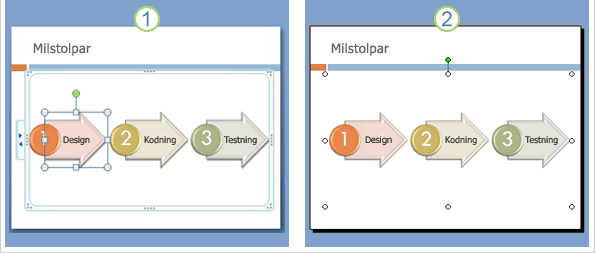 SmartArt-grafik i PowerPoint 2010: Du har fullständiga redigeringsmöjligheter, vilket innebär att du kan markera enskilda figurer och ändra dem samt använda alla SmartArt-verktyg.