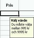 som kompletterar en databas styrs till att använda vissa fördefinierade alternativ.