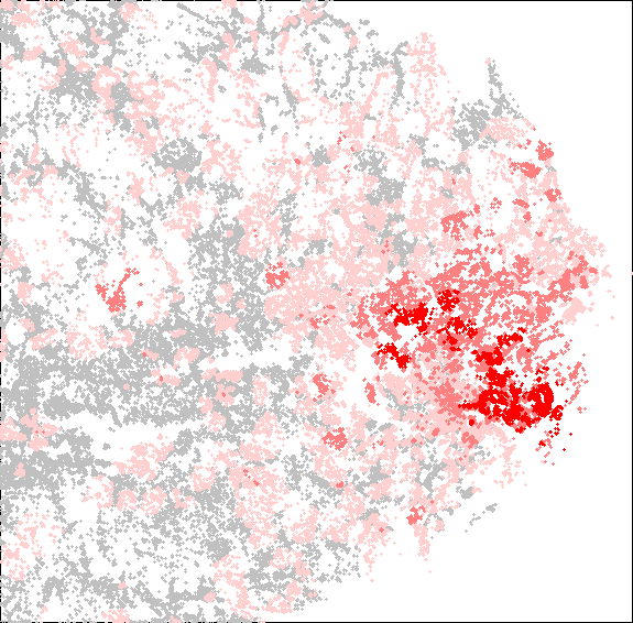 Utflyttningen från norra Storstockholm är väldigt lokal, även om kartorna indikerar att ett och annat flyttlass också når delar av Norrtälje kommun och de centrala delarna av Stockholm.