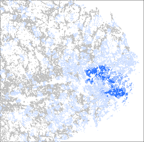 Kartbilderna visar att inflyttningen till norra Storstockholm är mycket lokal.