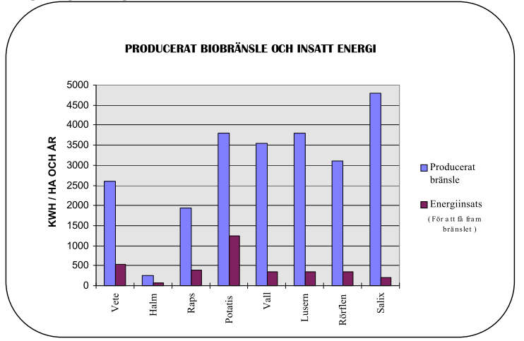 Energiskog - energieffektivitet Kommentar Stora skillnader finns vid val av biobränsle - energiskog. Salix ger i dagsläget högst energiutbyte.
