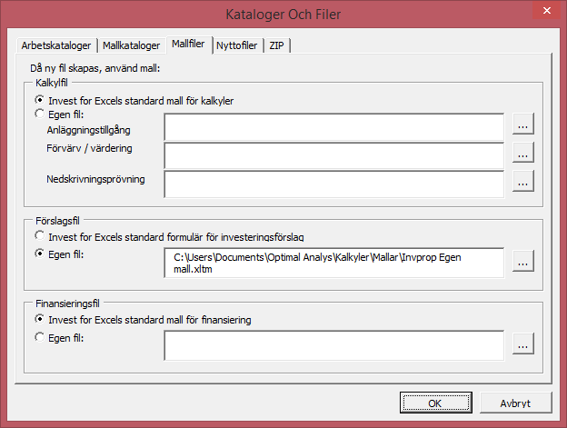 För att komma tillbaka till Invest for Excel -menyn, välj Invest i Excel-menyn.