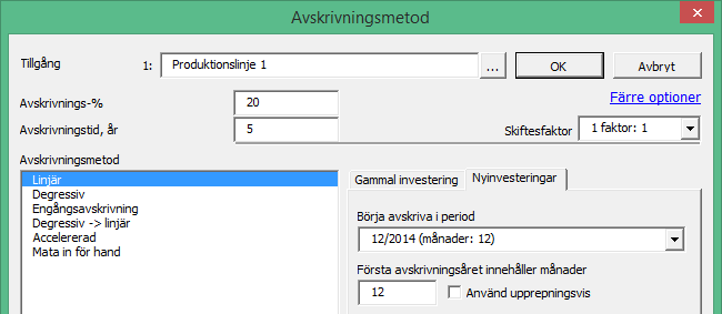 Nu är inte objektet avvecklat (ingen restvärdeseffekt på kassaflödet). Man kan alltid själv mata in ett restvärde för objektet: 3.2.