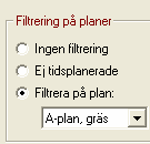 Filtrering Genom att välja ett alternativ, kan filtrering ske på t.ex. samtliga matcher på A-planen.