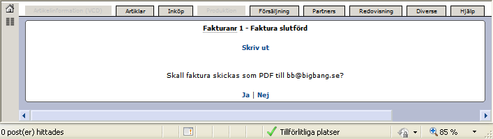 Senast Uppdaterad: 12-02-01 Exder Small Business Sida 26 av 87 Eftersom båda artiklarna tillhör Varugrupp DRICKA och fakturan har Momstyp Inhemsk moms sätts intäktskonto förvalt till 3020.