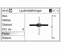 Inledning 23 Ljudinställningar Navi 600 / Navi 900 I menyn för ljudinställningar kan man ställa in ljudkaraktären separat för de olika våglängdsområdena och för de olika audiospelarna.