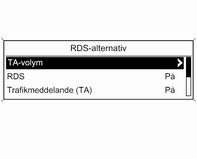 40 Radio När en station som stödjer radiotjänst för trafikinformation har hittats visas [TP] i svart på displayen. Om inga stationer som stödjer tjänsten hittas visas TP i grått.