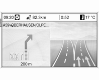 Navigation 63 Ankomsttid eller körtid Yttertemperatur Information i pilvyn En stor pil markerar rekommenderad färdriktning. En liten pil markerar den andra i ordningen rekommenderade körriktningen.