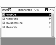 Navigation 69 POI-data måste matas in i textfilerna på följande format: Longitud, latitud, "Namn på POI", "Extra information", "Telefonnummer (tillval)" Exempel: 7.0350000, 50.