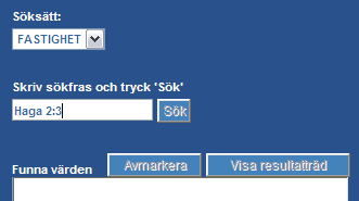 Observera att sökningen tar tid! Så länge som du kan se den gröna sökindikatorn i nedre delen av fönstret så pågår sökningen, vänta! När sökningen är färdig får du upp en träfflista.