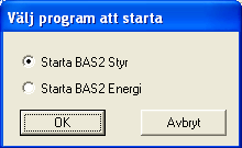 Användarmanual BAS2 styr Att använda BAS2 Sidan 6 Att använda BAS2 operatörsprogram Starta BAS2 BAS2 operatörsprogram startas genom att dubbelklicka på ikonen som heter BAS2 på skrivbordet.