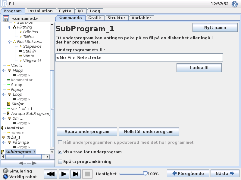 4. Programmering 4.15 Programmets kommandoflik, Loop Loopar underliggande programkommandon.