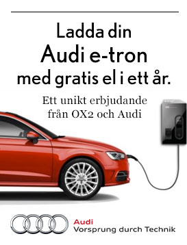 Medlemsnytt december 2014 Sid 7/7 Ladda hållbart med gratis el Audi och OX2 har tagit fram ett oslagbart elerbjudande för dig som vill ladda din nya Audi e-tron med ren el från vindkraft.
