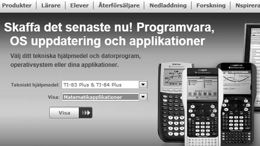 17 Programmet TI Connect och applikationer På Texas Instruments webbplats finns idag ett stort antal applikationer tillgängliga. De flesta är gratis.