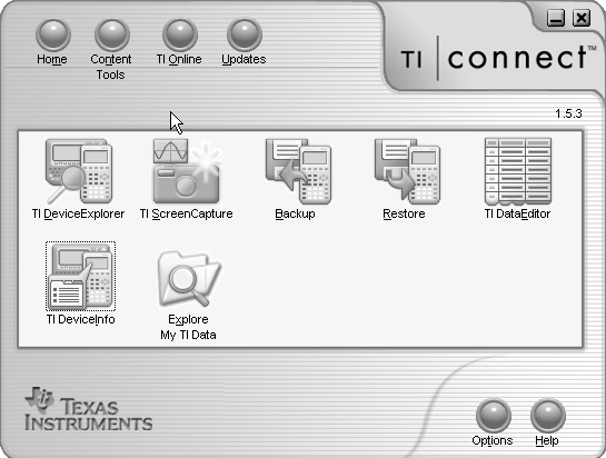 Introduktion till programmet TI ConnectTM Programmet TI Connect gör det enkelt och smidigt att utväxla information mellan din TIenhet och din dator.