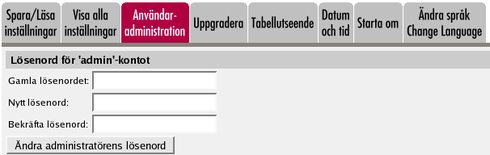 Chapter 8. Lösenordsbyte steg för steg Här visas steg för steg hur man gör för att sätta ett nytt lösenord för administratörer av SIParatorn.