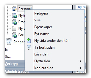 Manual 4 Statusikoner för sidor Statusikonerna finns för att du enkelt ska kunna se statusen för varje sida på webbplatsen. Rot -sida, är oftast webbplatsens startsida. Ny sida (under konstruktion).