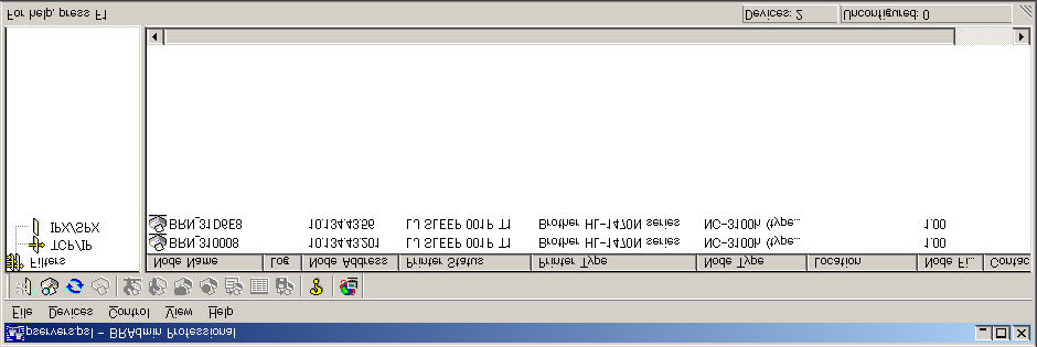 KAPITEL 1 TCP/IP-KONFIGURATION Ändra IP-adress med hjälp av BRAdmin Starta programmet BRAdmin (från Windows 95/98/Me/ NT 4.0/2000).