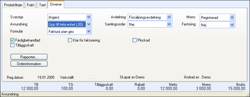 FÖRSÄLJNING & FAKTURERING Text På fliken Text kan du skriva text som du vill visa på dina utskrifter.