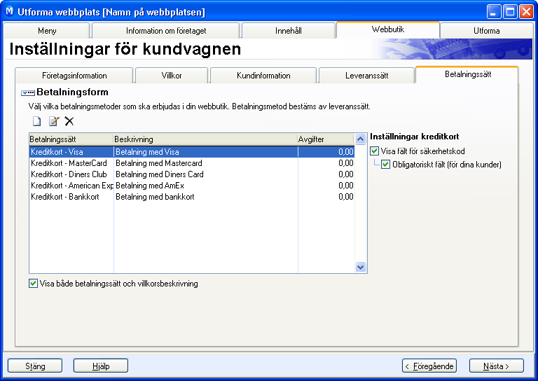 E-HANDEL 4. Kryssa för 3D secure (ingår i DIBS-avtalet). Inställningarna för betalningstjänster i Mamut har nu utförts.