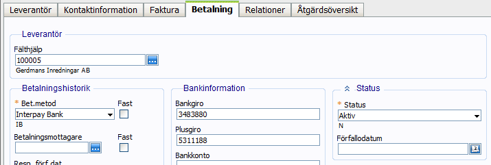 Lev.nr: klicka för att se information om leverantören så som den är upplagd i Agressos leverantörsregister. 6.3.