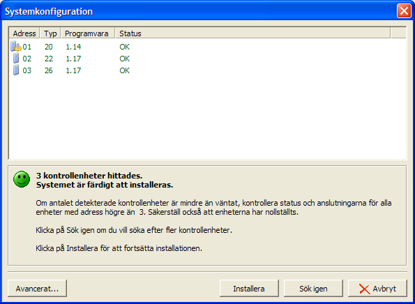 Programmering Passagesystem Systeminstallation Klicka på Arkiv i menyraden Välj Installation hårdvara Klicka på Axcard System. Installationsguiden för system startas.