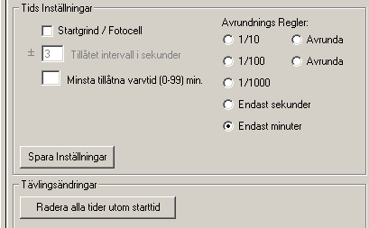 Förberedelser 2-2 Inställningar av avrundningsregler Innan du startar en ny tävling är det bra att titta på vilka avrundnings regler du önskar använda. Viktigt!