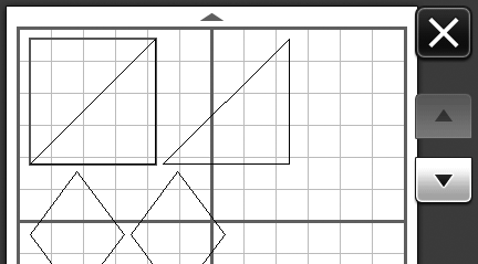 Skärm för mönsterlayout Placeringen av mönstren kan redigeras.