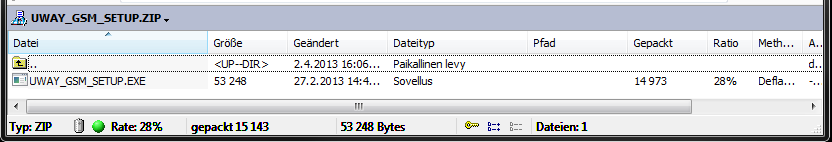 2. Välj sändningsfunktioner (GSM SETUP) från huvudmenyn och välj inställningsverktyg (DOWNLOAD TOOL) 3. Tryck på OK och Uway_GSM_SETUP.zip laddas på minneskortet 4.